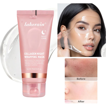 75ml Collagen Wrapping Mask Peel Off Mask & Brush Deep Hydration Moisturize Brightening Face Skin Facial Mask Skincare
