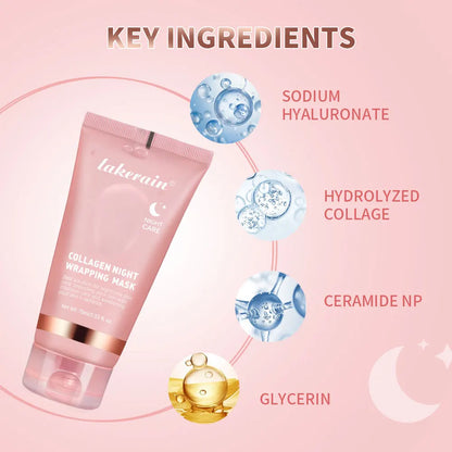 75ml Collagen Wrapping Mask Peel Off Mask & Brush Deep Hydration Moisturize Brightening Face Skin Facial Mask Skincare